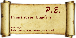 Promintzer Eugén névjegykártya